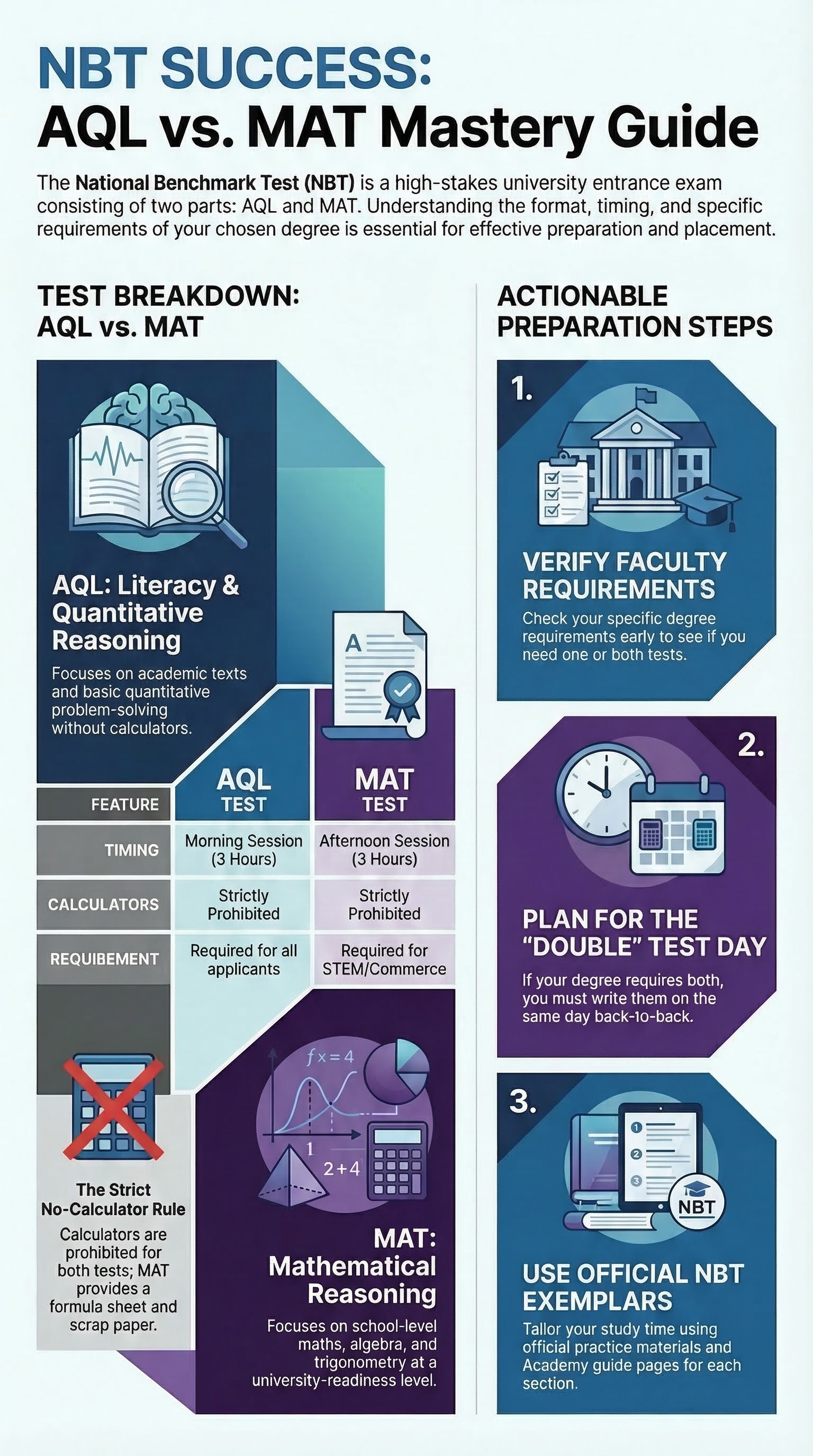 AQL vs MAT: Core Differences and What Each Test Actually Measures — infographic summary